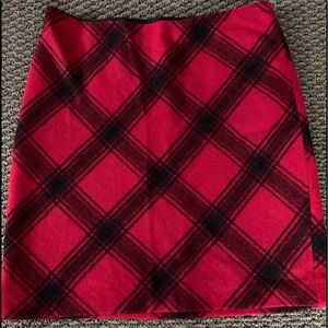Talbots - Red/Black Plaid Skirt (Size 12)